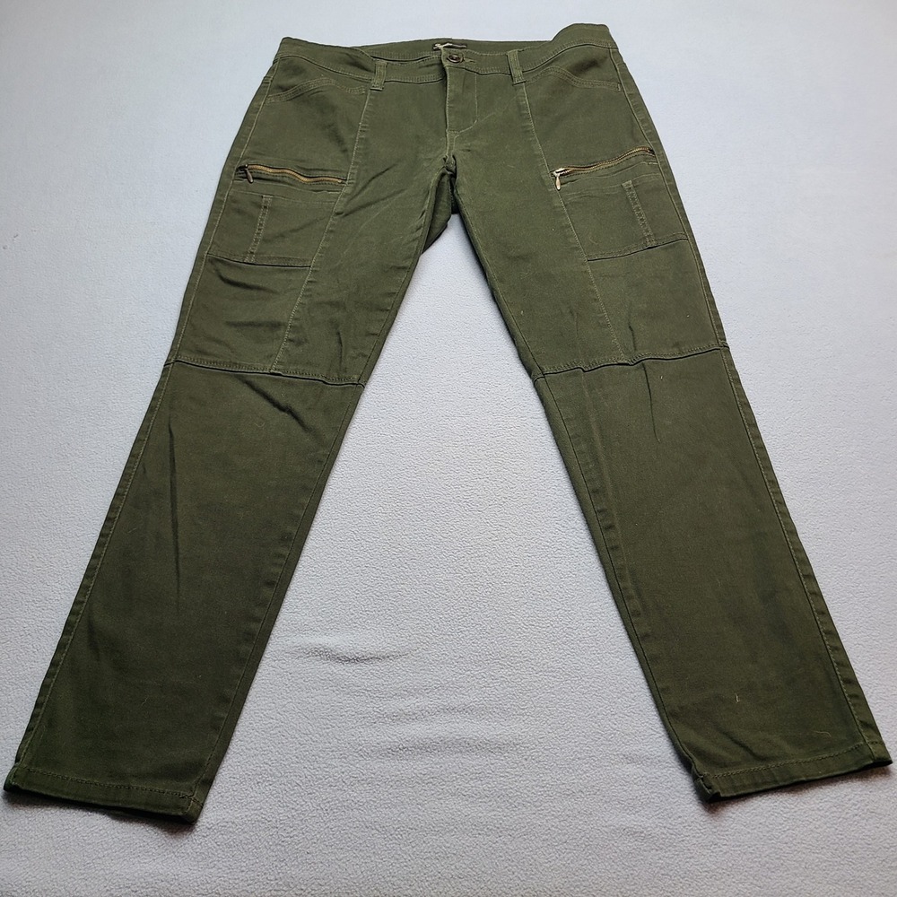Supplies Cargo Pants Womens 12 Green Excellent Stretch Utility Zipper Pockets